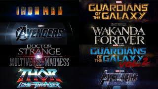 MCU Title Cards from Trailers (Phase 1-4 2008-2022)