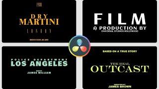 10 CINEMATIC FILM TITLES FOR DAVINCI RESOLVE