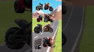 Guess the Bull-Shaped Car and Bike! Can You Spot the Horns?️ #guess #car #cartoon #bull