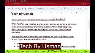 How do you receive money through PayPal || Tech By Usman