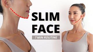 Get rid of DOUBLE CHIN & FACE FAT 7 mins routine to Slim Down Your Face -Sharp jawline, V-Shape