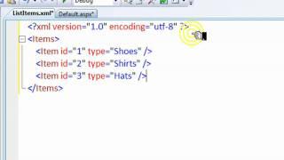 Visual Studio 2008 Dropdown List using an XML Data Source