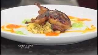 Chef Anthony Lamas Prepares Manchester Farms Premium Farm Raised Quail and Tacu Tacu