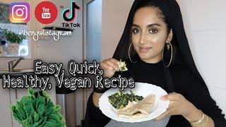 Saag Bhazi - Bengali Style Spinach Stir Fry - Easy Healthy Vegan Recipe