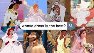 ranking EVERY animated disney wedding dress 