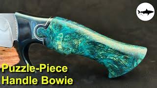 Making a puzzle-piece handle bowie knife