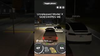 UNRELEASED Tesla Model X SIDESWIPES ME In Greenville Roblox #car #greenvilleupdate #roblox #shorts