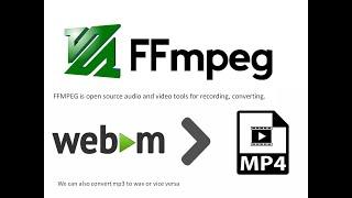 FFMPEG Introduction in 2022 convert .webm to .mp4  | How to use FFMPEG | Install FFMPEG in windows.