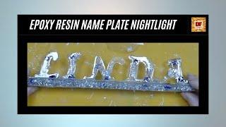 Epoxy Resin Name Plate Nightlight  | Resin Art | Resin Pouring | Beginners Tutorial In Resin