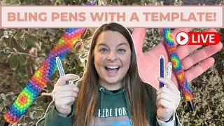 Using a Template for a Rhinestone Pen // LIVE Craft with me