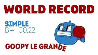 Cuphead - SIMPLE ANY%/HIGHEST GRADE - (00:22) - WORLD RECORD POST PATCH - Goopy Le Grande