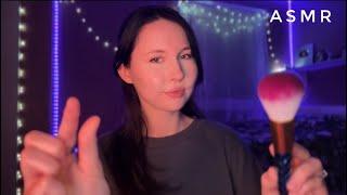 ASMR~1HR Clicky Stress Plucking, Positive Affirmations, & Face Brushing For Stress Relief + Sleep