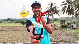 உண்டிகோல் Vs அணுகுண்டு|| Slingshot Vs Crackers Experiment|| Village Fun