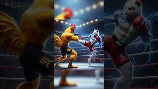 Fight For Dad  Rooster  Cat #cats #cutecat #kitten #shorts