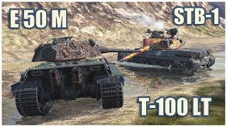 E 50 M, STB-1 & T-100 LT • WoT Blitz Gameplay