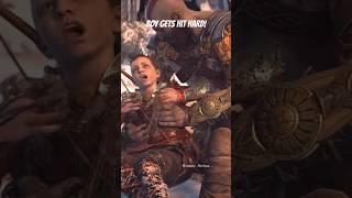 BOY GETS HIT HARD!! #gaming #godofwar #kratos #shorts