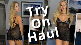 4K TRANSPARENT TIGHT DRESS See-Through Fashion Review TRY ON HAUL with Paige Summers