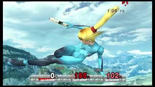 Giant Growing Zero Suit Samus v.s. Diddy Kong and Zero Suit Samus