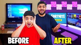 Surprising My Little Brother With His Dream Fortnite Gaming Setup