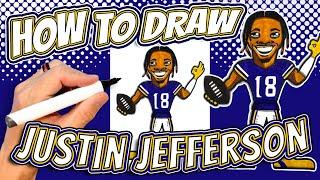 How to Draw Justin Jefferson of the Minnesota Vikings NFL Football Team