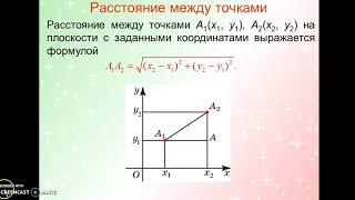 расстояние между точками 1