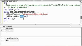 Syntax for SQL Server Output Parameters