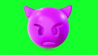 3D Angry Demon Face Emoji Loop Green Screen Animation | Royalty-Free