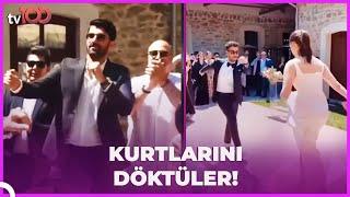 Engin Akyürek ve Tolga Sarıtaş Melis Birkan'ın düğününde böyle coştu