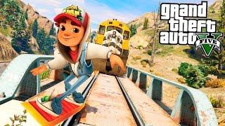 ГТА 5 МОДЫ ДЖЕЙК ИЗ SUBWAY SURFERS В ГТА 5! ДЖЕЙК УБЕГАЕТ ОТ ПОЕЗДА! - ГТА 5 МОДЫ (GTA 5 Моды)