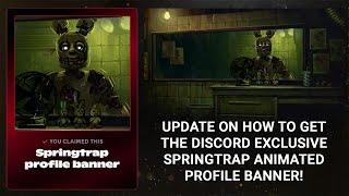 FAQ HOW TO GET FNAF SPRINGTRAP ANIMATED PROFILE BANNER FROM DISCORD FOR DBD!