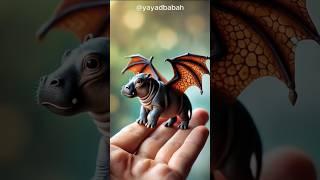 "Adorable Tiny Hippo with Dragon Wings Fly from a Thumb" Yayad Babah #fantasy #trending #shorts #fun