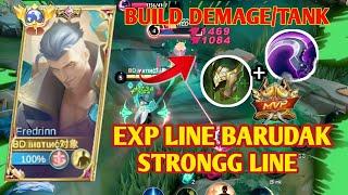 GAMEPLAY FREDRINN |TIPS AND TRICK PLAY EXP LINE HERO FREDRINN| NEW BEST BUILD&EMBLEM DEMAGE OR TANK