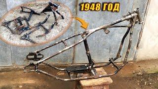 I Restored 1948 Harley-Davidson Wishbone Frame!