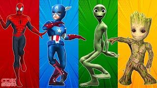 SUPERHERO DANCE CHALLENGE | Ultimate Spiderman vs Captain America vs Alien vs Groot