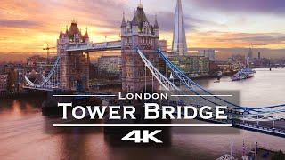 Tower Bridge - London, England  - by drone [4K]