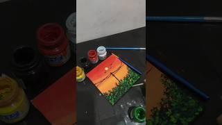 sunset painting acrylic easy for beginners#shorts