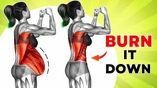 Best Weight Loss Exercises To Reduce Hanging Belly Quickly  30 minute STANDING Workout | 100%