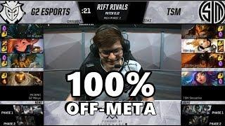 G2 Plays Completely Off-Meta Team Comp - G2 VS TSM Highlights - 2019 Rift Rivals D2