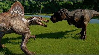 Spinosaurus vs T-Rex, Indominus Rex, Spinoraptor, Indoraptor, Giganotosaurus, Carcha & Allosaurus