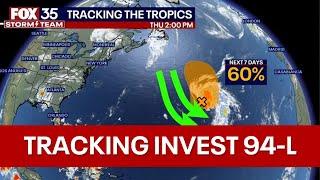 Tracking Ivest 94-L in the distant Atlantic Ocean