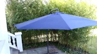 Unboxing Hengda® 3.5m Blau Sonnenschirm Garten Schirm Marktschirm Ampelschirm