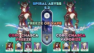 C0R0 Chasca Freeze & C0R0 Chasca Vaporize | Spiral Abyss 5.2 | Genshin impact