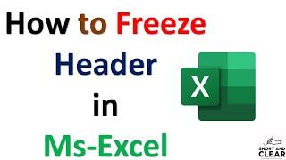 How to Freeze Header with shortcut in Ms-Excel | Excel Tricks and Tips