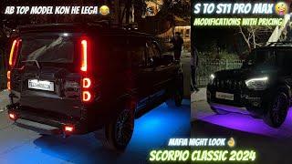 New 2024 Scorpio Classic S modified to S11 Pro Max  Base To Top | Black Scorpio Classic Night Look