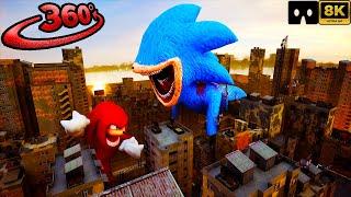 Shin Sonic 360° VS KNUCKLES Destroyed City #3 Origin Tapes - 360 VR Video Horror /Scary 8K Animation