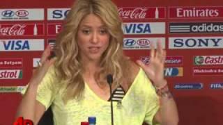 Raw Video: Singer Shakira Attends FIFA Briefing