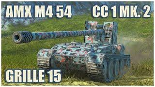 Grille 15, AMX M4 54 & CC 1 Mk. 2 • WoT Blitz Gameplay