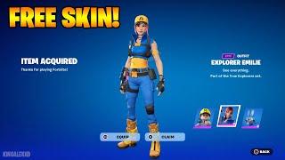 How To Get Explorer Emilie Skin NOW FREE In Fortnite! (Unlocked LEGO Emilie Lego Style)