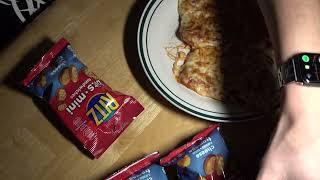 ASMR - PIZZA AND RITZ MINIS EATING SOUNDS