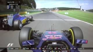 Max Verstappen overtakes Nasr. Belgium Spa Grand Prix 2015 - blanchimont